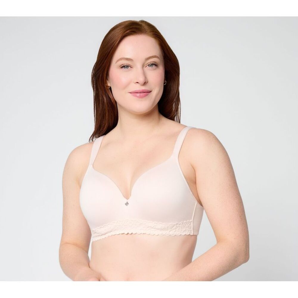 Breezies Women's Bra Sz 40B Lace Touch Underwire T-Shirt White